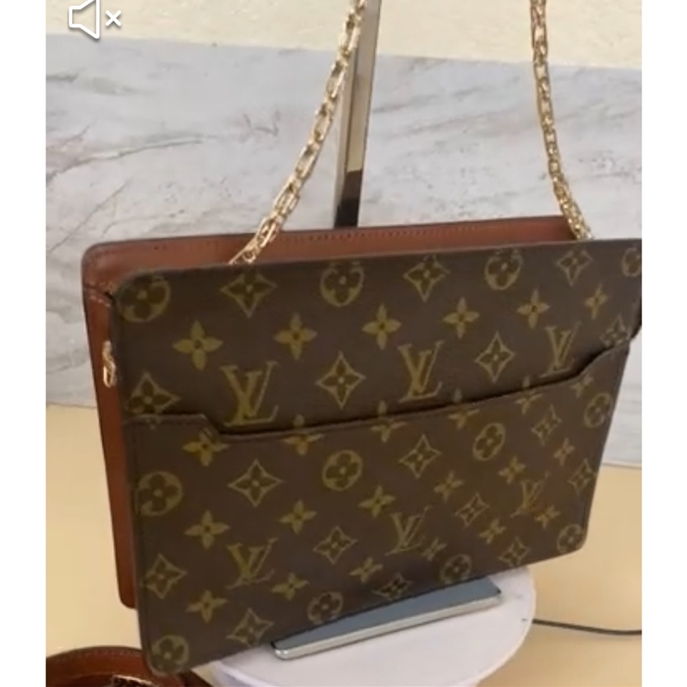 LOUIS VUITTON Monogram Clutch/Shoulder/Crossbody Bag 💼 TH8904